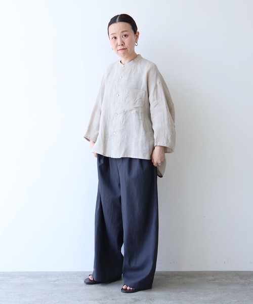 yuni(ユニ )の「△hightwist cotton producte dye highwaist cocoon pants(スラックス・レディース・チャコールグレー/グレー・FREE)」の4枚目の写真