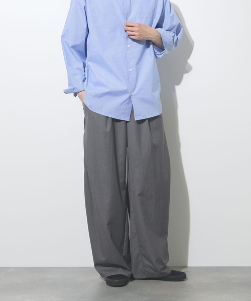 URBAN COLLECTION(アーバンコレクション)の「【URBANCOLECTION/リアルスタンダード】 ツイルタックカーブスラックス ルーズシルエットパンツ(スラックス・メンズ・グレー/ブラック/ブラウン・S/M/L/XL)」の2枚目の写真