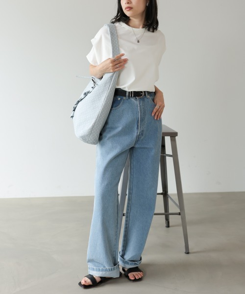 Bab（バブ）の「ピンドットフリルトートバッグ（トートバッグ・レディース・ライトブルー/ホワイト・ONESIZE）」の11枚目の写真