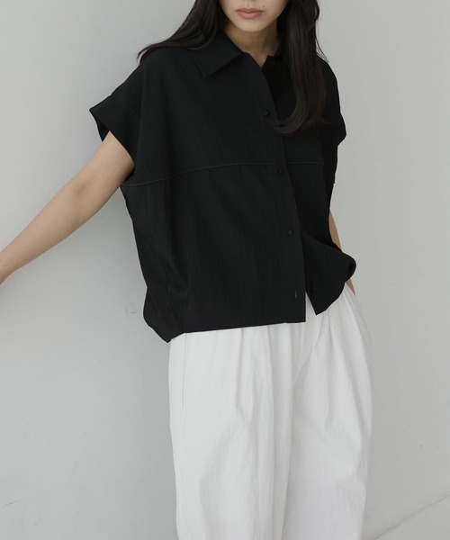  hellam（へラム）の「リネンライクコクーンシャツ（シャツ/ブラウス・レディース・アイボリー/ブラック/グレイッシュベージュ/ブラウン・FREE）」の12枚目の写真