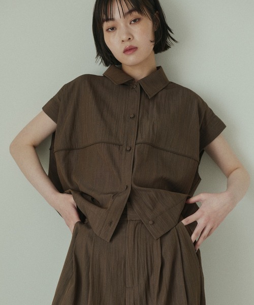  hellam（へラム）の「リネンライクコクーンシャツ（シャツ/ブラウス・レディース・アイボリー/ブラック/グレイッシュベージュ/ブラウン・FREE）」の8枚目の写真