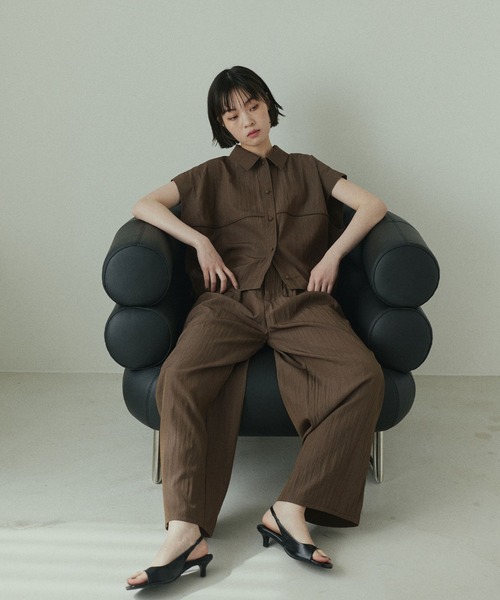  hellam（へラム）の「リネンライクコクーンシャツ（シャツ/ブラウス・レディース・アイボリー/ブラック/グレイッシュベージュ/ブラウン・FREE）」の9枚目の写真
