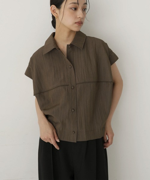  hellam（へラム）の「リネンライクコクーンシャツ（シャツ/ブラウス・レディース・アイボリー/ブラック/グレイッシュベージュ/ブラウン・FREE）」の10枚目の写真