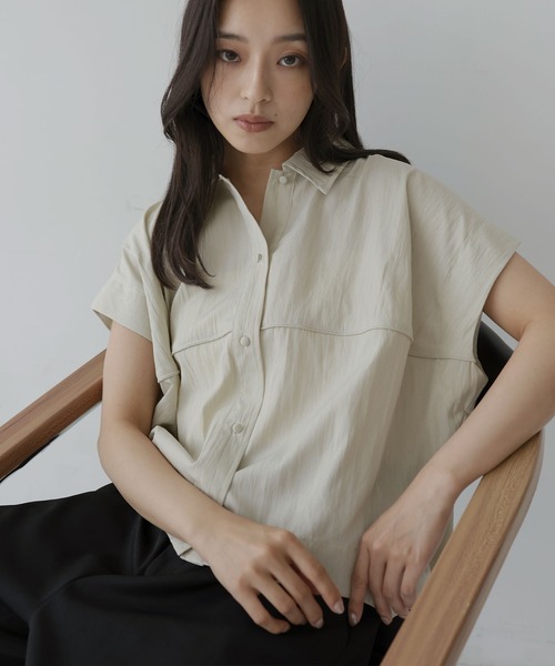  hellam（へラム）の「リネンライクコクーンシャツ（シャツ/ブラウス・レディース・アイボリー/ブラック/グレイッシュベージュ/ブラウン・FREE）」の19枚目の写真