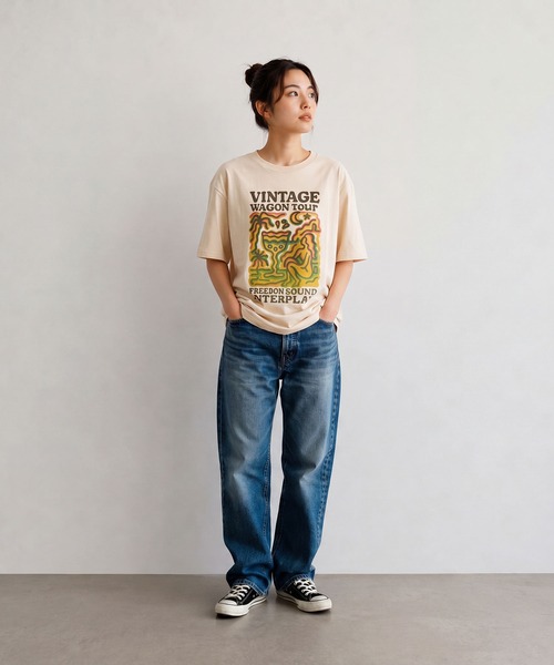 INTERPLAY(インタープレイ)の「【INTERPLAY】70s Art S/S Tee Shirt(Tシャツ/カットソー・メンズ・ホワイト/ナチュラル・MEDIUM/X-LARGE)」の1枚目の写真