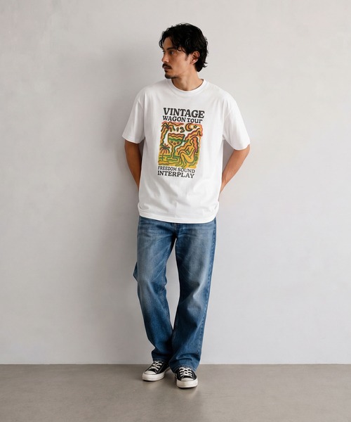 INTERPLAY(インタープレイ)の「【INTERPLAY】70s Art S/S Tee Shirt(Tシャツ/カットソー・メンズ・ホワイト/ナチュラル・MEDIUM/X-LARGE)」の2枚目の写真