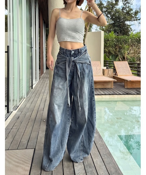 Re:EDIT（リエディ）の「[カップ付/ノンワイヤー/4WAYストレッチ/洗濯機OK/エアリータッチ]Libre Beauty Bra Top クロップドリブキャミソール（キャミソール・レディース・ブラック/グレー・LARGE/MEDIUM）」の9枚目の写真