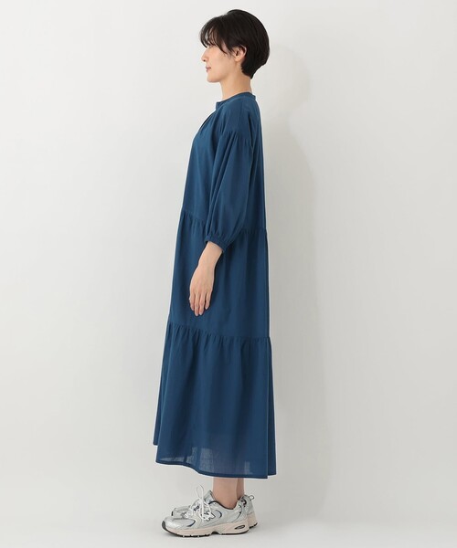 Afternoon Tea(アフタヌーンティー)の「インド製ドビーティアードワンピース(ワンピース・レディース・ブラック/ブルー・MEDIUM)」の9枚目の写真