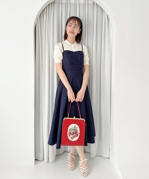 an another angelus(アンアナザーアンジェラス)の「バックカッティングキャミワンピース/fint フィント(ワンピース・レディース・ブルー/ネイビー/ピンクベージュ・FREE)」の9枚目の写真