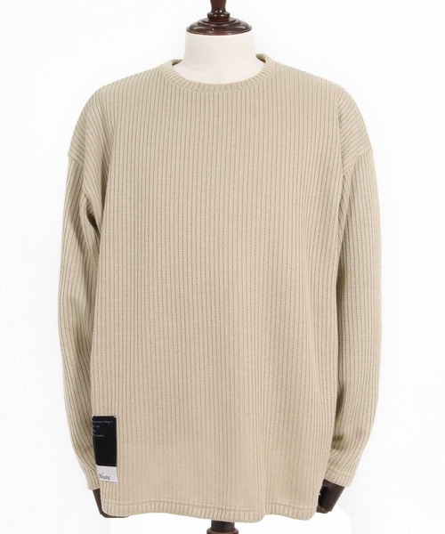 Jih Nunc(ジーヌンク)の「mn3269- 畔編みクルーネックニットソー(JIH-R1227)(ニット/セーター・メンズ・ベージュ/ブラック/チャコール・L/M/S)」の14枚目の写真