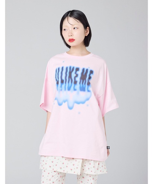 Little sunny bite(リトルサニーバイト)の「【8】【it】【Little Sunny Bite】big tee(Tシャツ/カットソー・レディース・ピンク/ブラック・MEDIUM)」の2枚目の写真