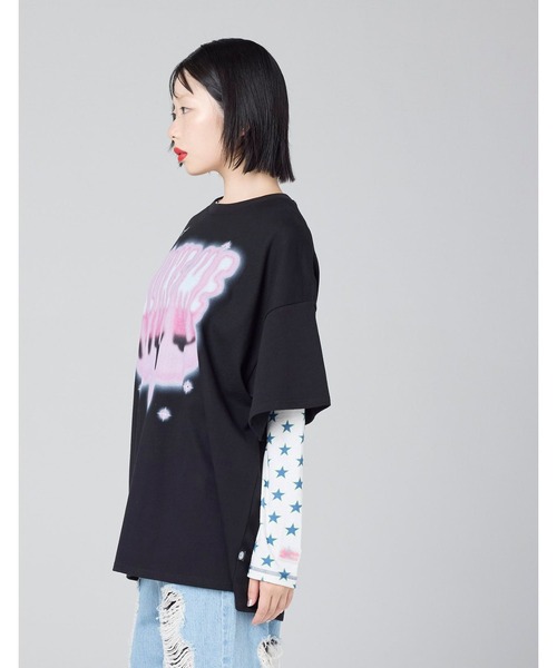 Little sunny bite(リトルサニーバイト)の「【8】【it】【Little Sunny Bite】big tee(Tシャツ/カットソー・レディース・ピンク/ブラック・MEDIUM)」の12枚目の写真