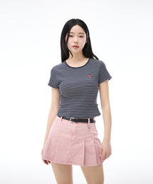スモールチェリー スリムフィットストライプTシャツ [ダークネイビー]