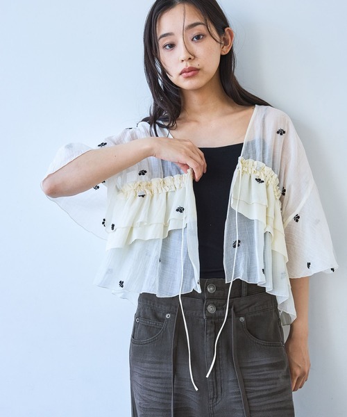 シャーリングVブラウスSS/1049607（シャツ/ブラウス）｜JEANASIS 