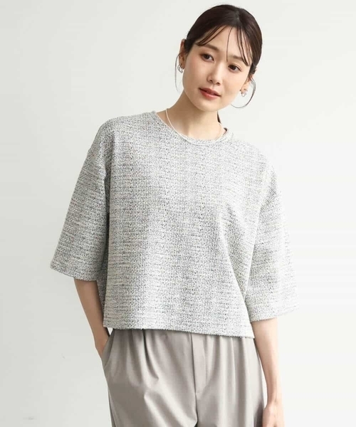 MK MICHEL KLEIN（エムケーミッシェルクラン）の「[洗える]カラフルネップ ジャージーツイードカットソー（Tシャツ/カットソー・レディース・ネイビー/ライトグレー・38）」の8枚目の写真