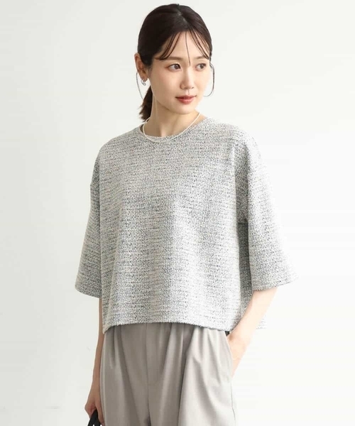 MK MICHEL KLEIN（エムケーミッシェルクラン）の「[洗える]カラフルネップ ジャージーツイードカットソー（Tシャツ/カットソー・レディース・ネイビー/ライトグレー・38）」の9枚目の写真