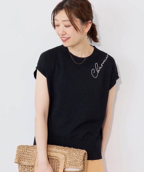 le.coeur blanc(ルクールブラン)の「ネック刺繍フレンチプルオーバー(ニット/セーター・レディース・グレイッシュベージュ/ブラック/オフホワイト・38)」の13枚目の写真