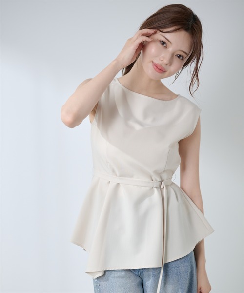 AND COUTURE(アンドクチュール)の「イレヘムタックペプラムブラウス(シャツ/ブラウス・レディース・ブラウン/ブラック/ベージュ・FREE)」の20枚目の写真