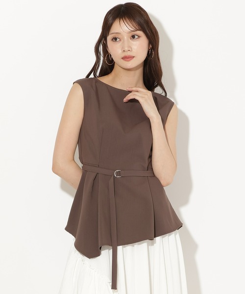 AND COUTURE(アンドクチュール)の「イレヘムタックペプラムブラウス(シャツ/ブラウス・レディース・ブラウン/ブラック/ベージュ・FREE)」の19枚目の写真