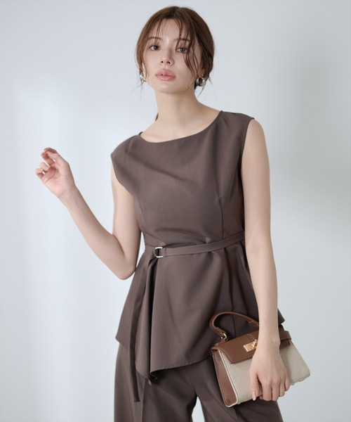 AND COUTURE(アンドクチュール)の「イレヘムタックペプラムブラウス(シャツ/ブラウス・レディース・ブラウン/ブラック/ベージュ・FREE)」の12枚目の写真