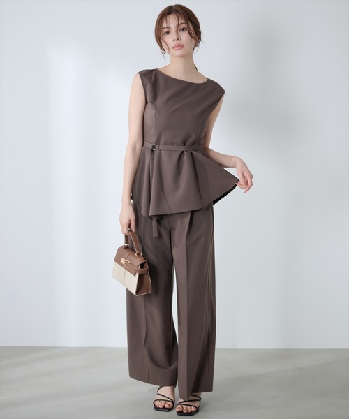 AND COUTURE(アンドクチュール)の「イレヘムタックペプラムブラウス(シャツ/ブラウス・レディース・ブラウン/ブラック/ベージュ・FREE)」の15枚目の写真