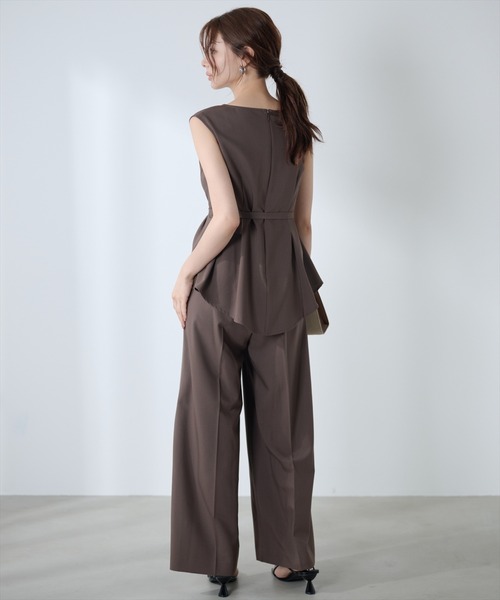 AND COUTURE(アンドクチュール)の「イレヘムタックペプラムブラウス(シャツ/ブラウス・レディース・ブラウン/ブラック/ベージュ・FREE)」の16枚目の写真