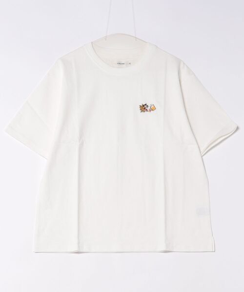 NO WAY(ノーウェイ)の「/ATELANE/16/-OE天竺ワンポイント刺繍TEE(トラ、ヒョウ)(Tシャツ/カットソー・メンズ・ホワイト系その他/ブラック系その他/ホワイト・MEDIUM/LARGE)」の2枚目の写真