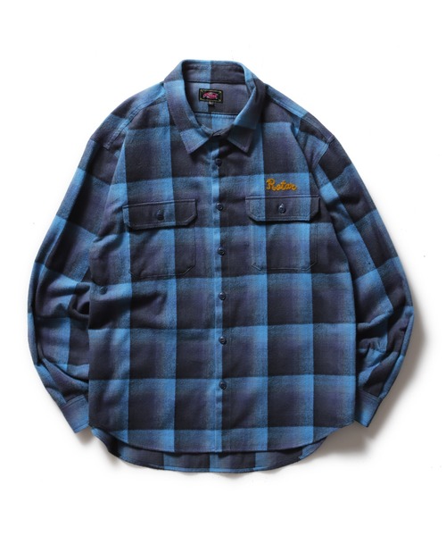ROTAR(ローター)の「Shaggy Ombre Work Shirt(シャツ/ブラウス・メンズ・ブルー/グリーン/ブラック・X-LARGE/LARGE/MEDIUM)」の1枚目の写真