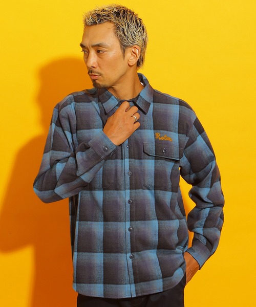 ROTAR(ローター)の「Shaggy Ombre Work Shirt(シャツ/ブラウス・メンズ・ブルー/グリーン/ブラック・X-LARGE/LARGE/MEDIUM)」の7枚目の写真
