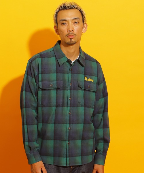 ROTAR(ローター)の「Shaggy Ombre Work Shirt(シャツ/ブラウス・メンズ・ブルー/グリーン/ブラック・X-LARGE/LARGE/MEDIUM)」の9枚目の写真