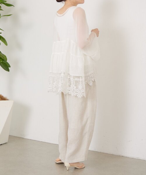 BEARDSLEY(ビアズリー)の「《MAURIZIO MYKONOS》リネンパンツ(その他パンツ・レディース・ベージュ・SMALL)」の4枚目の写真