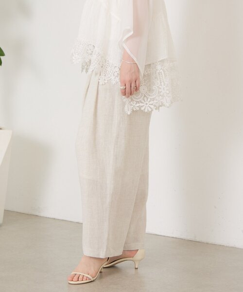 BEARDSLEY(ビアズリー)の「《MAURIZIO MYKONOS》リネンパンツ(その他パンツ・レディース・ベージュ・SMALL)」の6枚目の写真