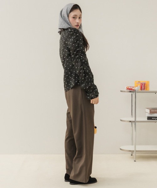 HEILIS(ヘイリス)の「ワイドストレートイージーパンツ / イージーパンツ ワイドパンツ ストレートパンツ ワイドストレートパンツ ロングパンツ ウエストゴム ドロストパンツ リラックスパンツ 韓国 カジュアル オフィスカジュアル スラックス ノームコア デイリー 秋服 冬服 春服 夏服ブラック チャコールグレー ブラウン(その他パンツ・レディース・ブラウン/チャコールグレー/ブラック・FREE)」の4枚目の写真