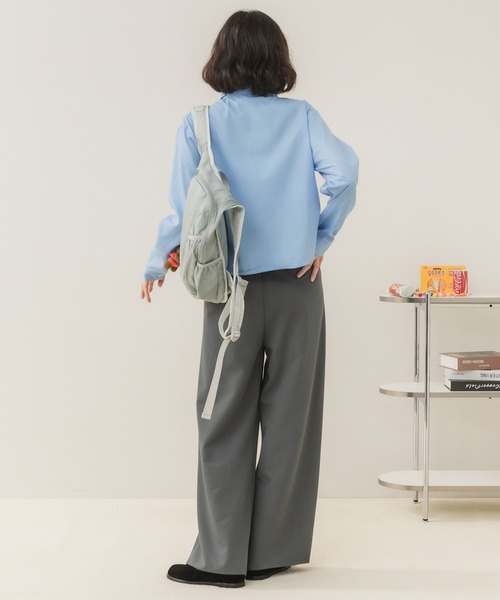 HEILIS(ヘイリス)の「ワイドストレートイージーパンツ / イージーパンツ ワイドパンツ ストレートパンツ ワイドストレートパンツ ロングパンツ ウエストゴム ドロストパンツ リラックスパンツ 韓国 カジュアル オフィスカジュアル スラックス ノームコア デイリー 秋服 冬服 春服 夏服ブラック チャコールグレー ブラウン(その他パンツ・レディース・ブラウン/チャコールグレー/ブラック・FREE)」の20枚目の写真