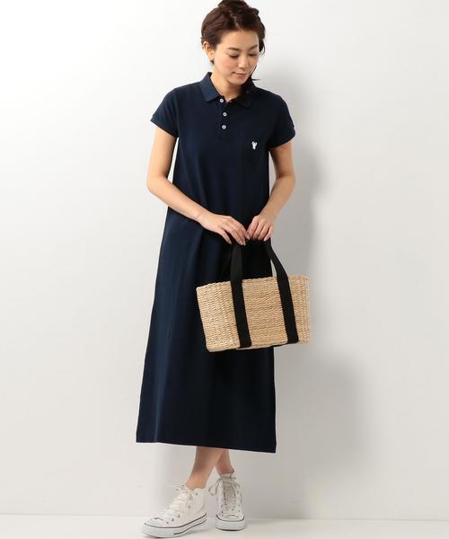 coen（コーエン）の「ポロマキシワンピース（ワンピース・レディース・グレー/ネイビー・MEDIUM/LARGE）」の2枚目の写真