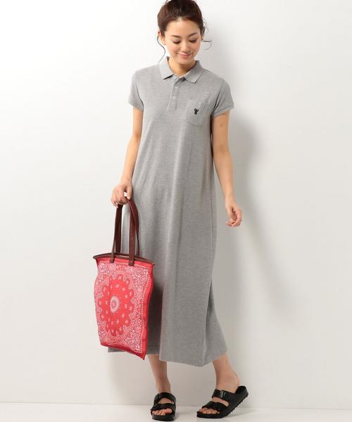 coen（コーエン）の「ポロマキシワンピース（ワンピース・レディース・グレー/ネイビー・MEDIUM/LARGE）」の8枚目の写真