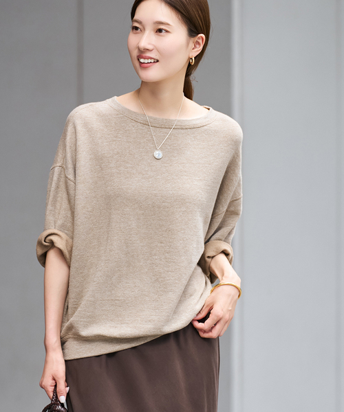 FRAMeWORK(フレームワーク)の「≪追加≫LINEN TERRY LOOSEプルオーバー2(Tシャツ/カットソー・レディース・ベージュ/ホワイト・FREE)」の3枚目の写真