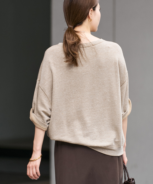 FRAMeWORK(フレームワーク)の「≪追加≫LINEN TERRY LOOSEプルオーバー2(Tシャツ/カットソー・レディース・ベージュ/ホワイト・FREE)」の6枚目の写真