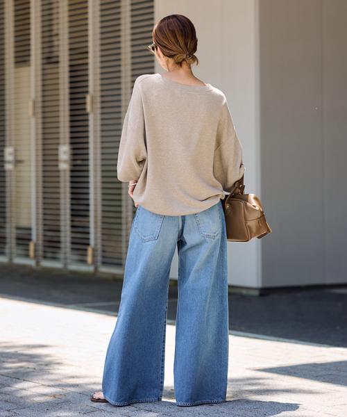 FRAMeWORK(フレームワーク)の「≪追加≫LINEN TERRY LOOSEプルオーバー2(Tシャツ/カットソー・レディース・ベージュ/ホワイト・FREE)」の10枚目の写真