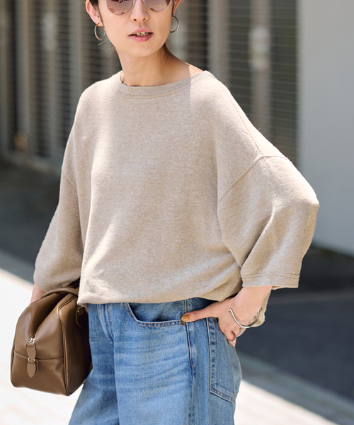 FRAMeWORK(フレームワーク)の「≪追加≫LINEN TERRY LOOSEプルオーバー2(Tシャツ/カットソー・レディース・ベージュ/ホワイト・FREE)」の12枚目の写真