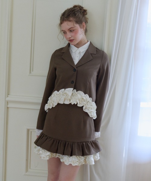 idem(イデム)の「many frill mini skirt / 裾フリルミニスカート(スカート・レディース・ブラック/ブラウン・FREE)」の18枚目の写真