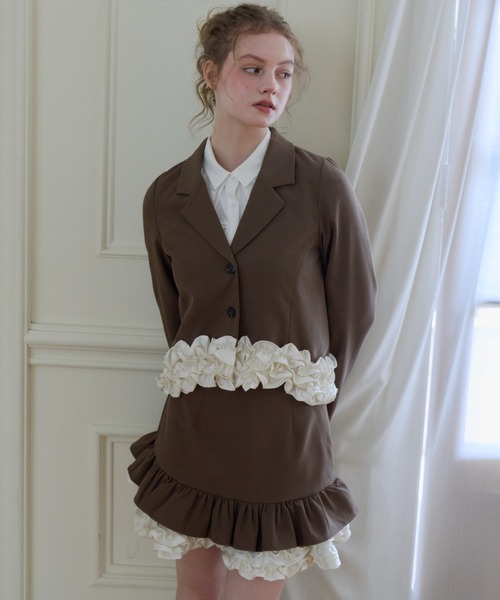 idem(イデム)の「many frill mini skirt / 裾フリルミニスカート(スカート・レディース・ブラック/ブラウン・FREE)」の12枚目の写真