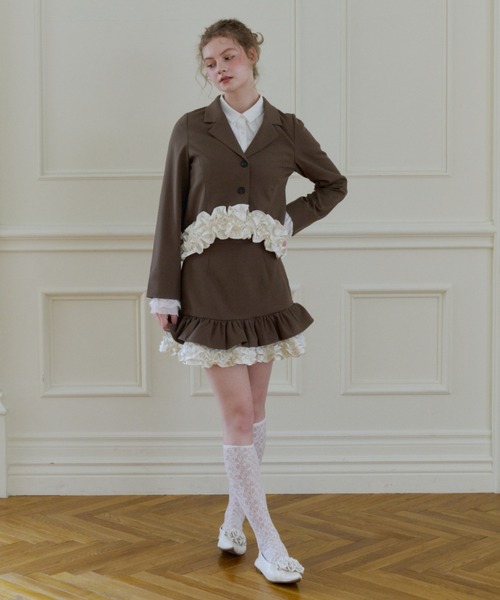 idem(イデム)の「many frill mini skirt / 裾フリルミニスカート(スカート・レディース・ブラック/ブラウン・FREE)」の20枚目の写真