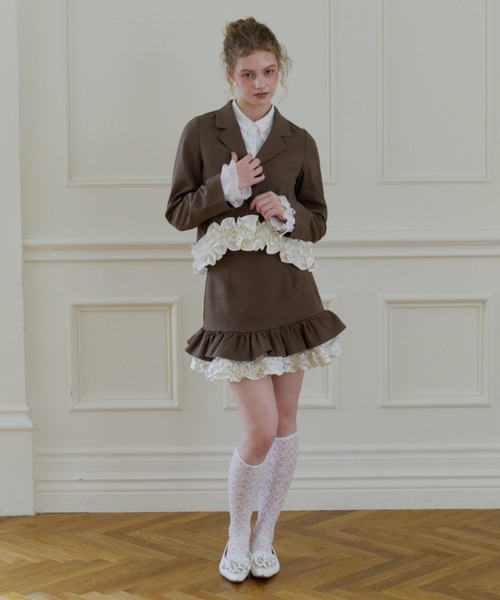 idem(イデム)の「many frill mini skirt / 裾フリルミニスカート(スカート・レディース・ブラック/ブラウン・FREE)」の17枚目の写真