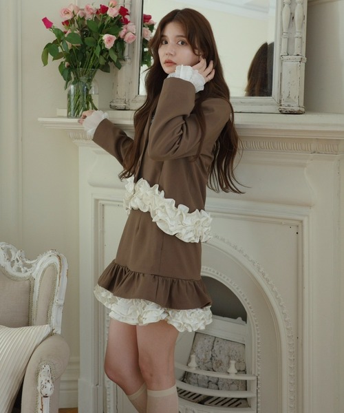 idem(イデム)の「many frill mini skirt / 裾フリルミニスカート(スカート・レディース・ブラック/ブラウン・FREE)」の22枚目の写真
