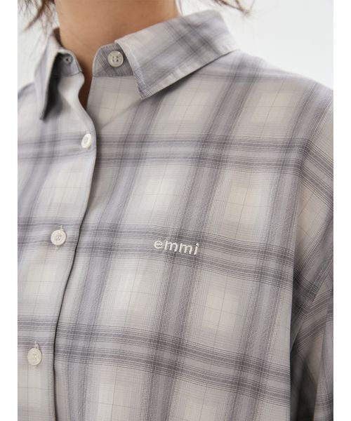 emmi(エミ)の「マルチwayオーバーサイズチェックシャツ【セットアップ対応】(シャツ/ブラウス・レディース・ライトグレー/グリーン/ブラック・F)」の12枚目の写真