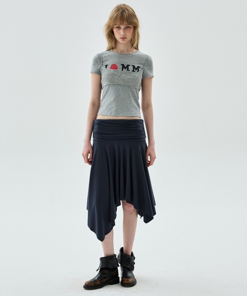Mardi Mercredi(マルディメクルディ)の「MIDI SKIRT FOLDOVER WAIST / ミディ スカート フォールドオーバー ウエスト(スカート・レディース・ネイビー・FREE)」の10枚目の写真