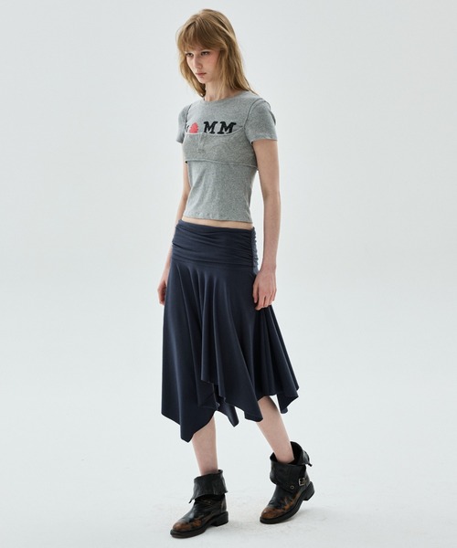 Mardi Mercredi(マルディメクルディ)の「MIDI SKIRT FOLDOVER WAIST / ミディ スカート フォールドオーバー ウエスト(スカート・レディース・ネイビー・FREE)」の8枚目の写真