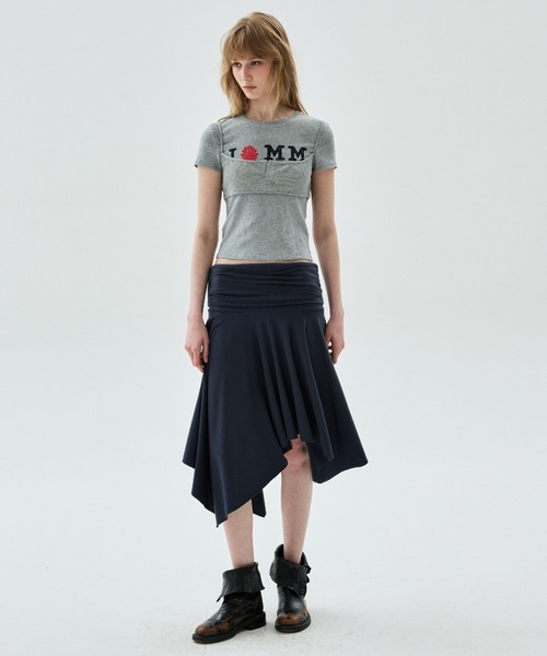 Mardi Mercredi(マルディメクルディ)の「MIDI SKIRT FOLDOVER WAIST / ミディ スカート フォールドオーバー ウエスト(スカート・レディース・ネイビー・FREE)」の7枚目の写真