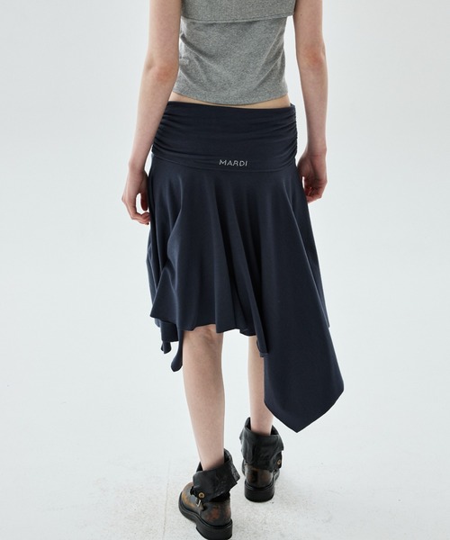 Mardi Mercredi(マルディメクルディ)の「MIDI SKIRT FOLDOVER WAIST / ミディ スカート フォールドオーバー ウエスト(スカート・レディース・ネイビー・FREE)」の5枚目の写真